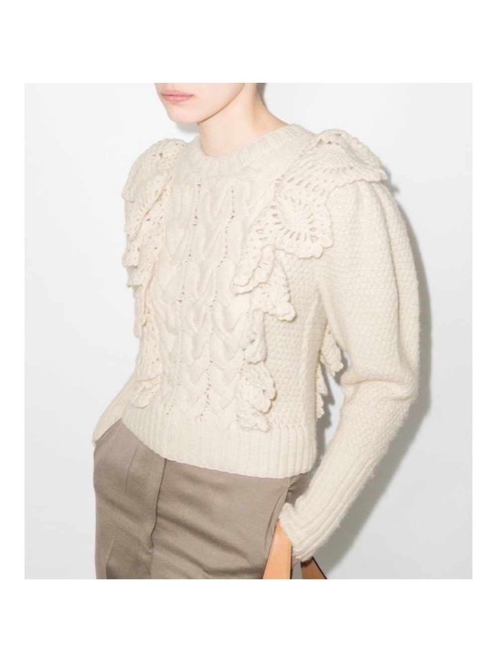 Ulla Johnson Romina Pointelle Knit Wool Pullover Sweater